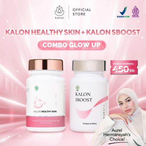 PAKET GLOW UP Kalon SBOOST & Kalon Healthy Skin Glow | Suplemen Pemutih Kesehatan Kulit BPOM - Image 1